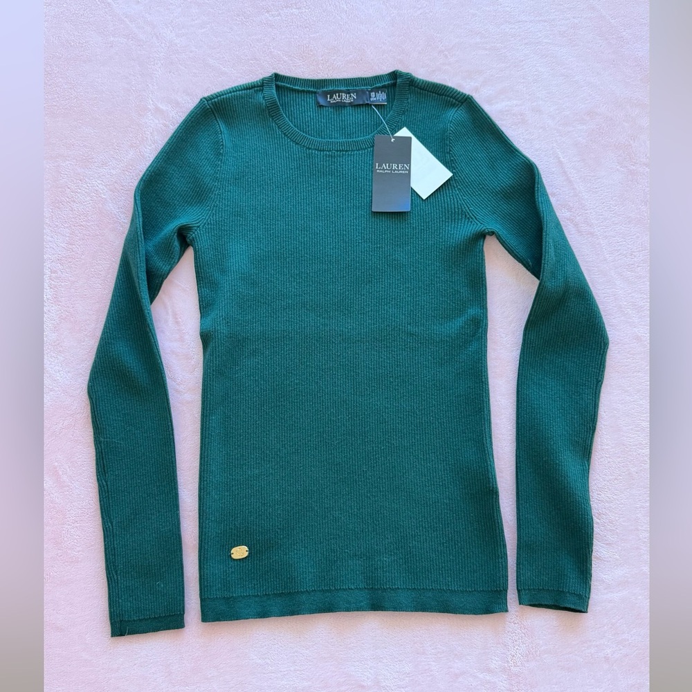 NEW - Lauren Ralph Lauren Cotton Crew Neck Sweater - size XS